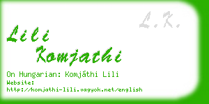 lili komjathi business card